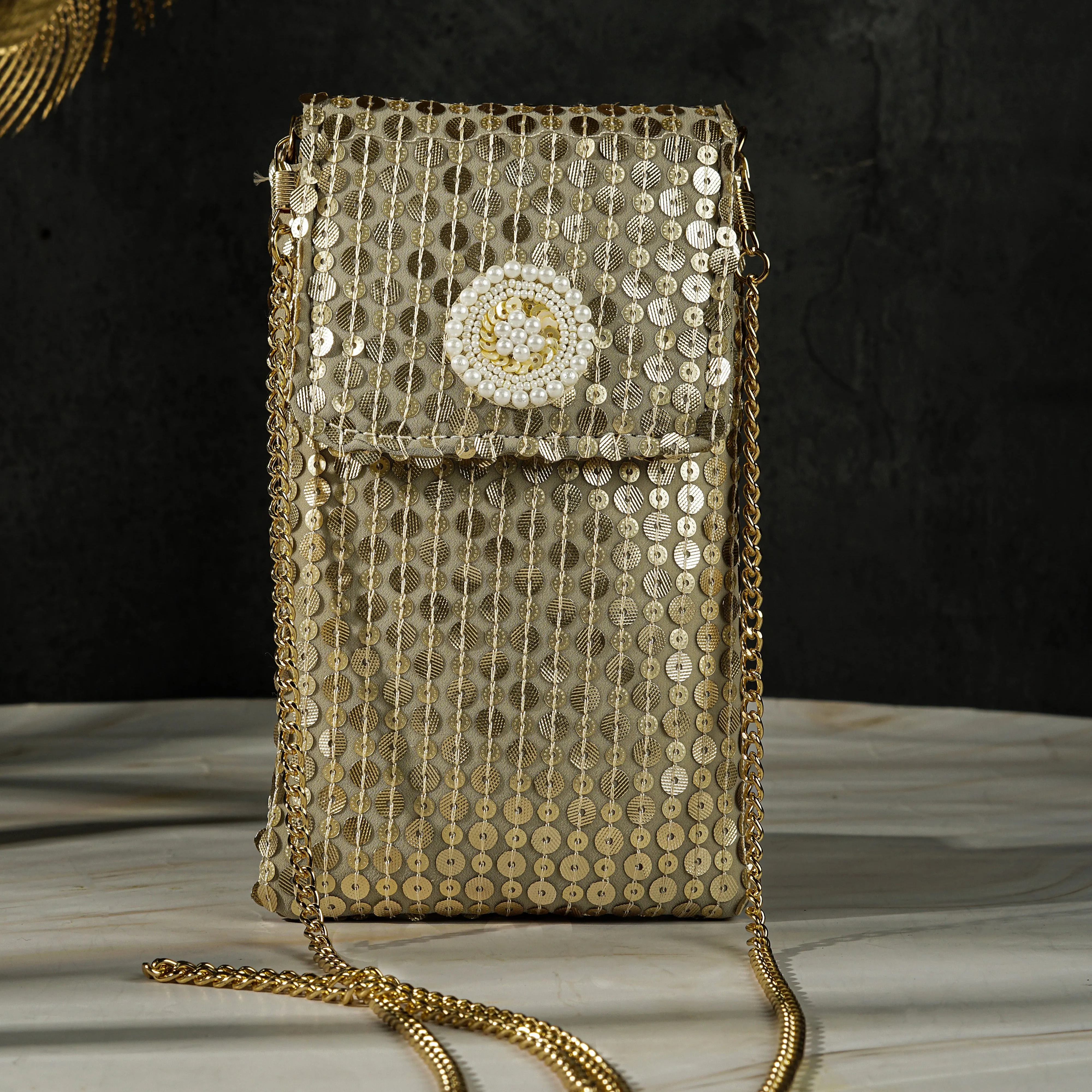 Shimmer Gold Mobile Sling