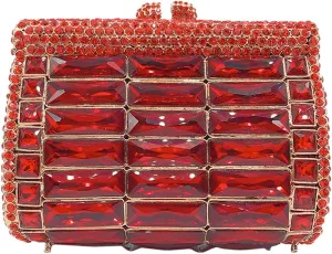 Shiny Rhinestone Evening Clutch Handbag Elegant Crystal Box Purse for Wedding Party Prom
