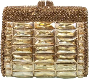 Shiny Rhinestone Evening Clutch Handbag Elegant Crystal Box Purse for Wedding Party Prom