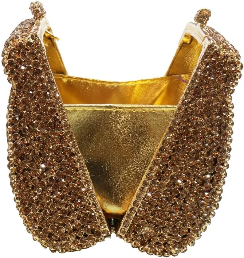Shiny Rhinestone Evening Clutch Handbag Elegant Crystal Box Purse for Wedding Party Prom