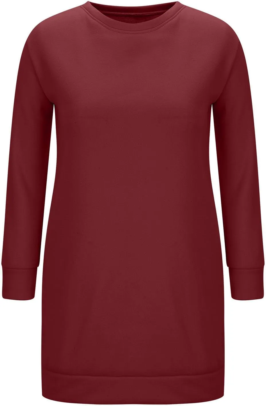 Shirt Dresses for Women 2024 Fashion Long Sleeve Sweatshirt Dress Crewneck Mini Dress with Pockets Fall Pullover Top