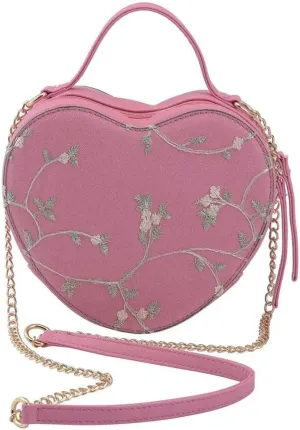 Shop LC Faux Leather Heart Crossbody Bag Zipper Closure Shoulder Strap Tote Bag Birthday Mothers Day Gifts