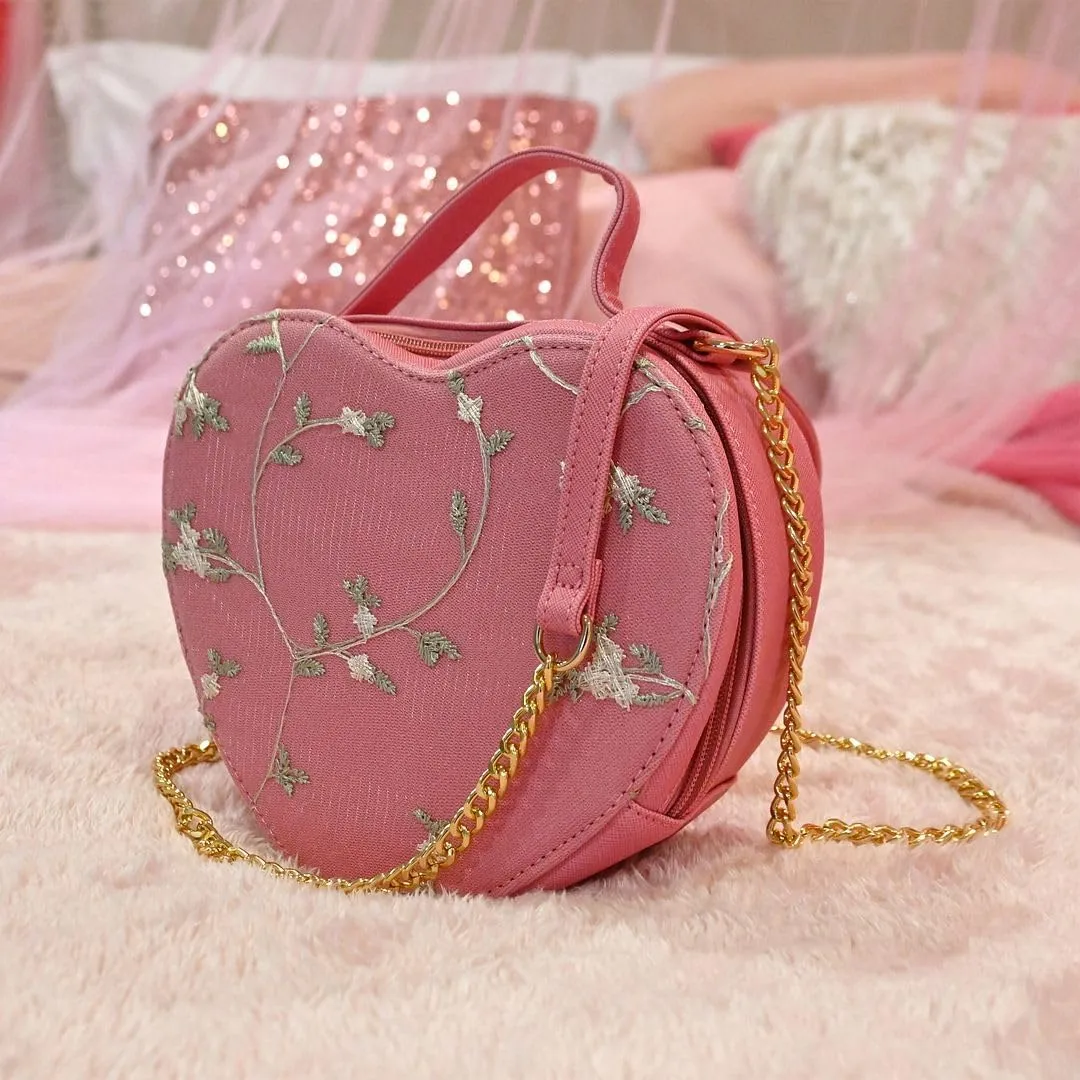 Shop LC Faux Leather Heart Crossbody Bag Zipper Closure Shoulder Strap Tote Bag Birthday Mothers Day Gifts