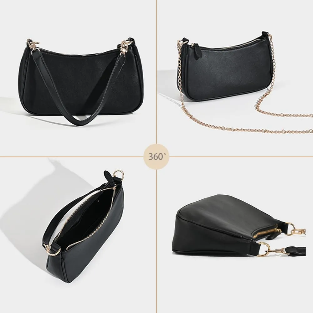 Shoulder Bag for Women PU Leather Womens Shoulder Bags Small Purses for Women with 2 Removable Straps Hobo Crossbody Bags