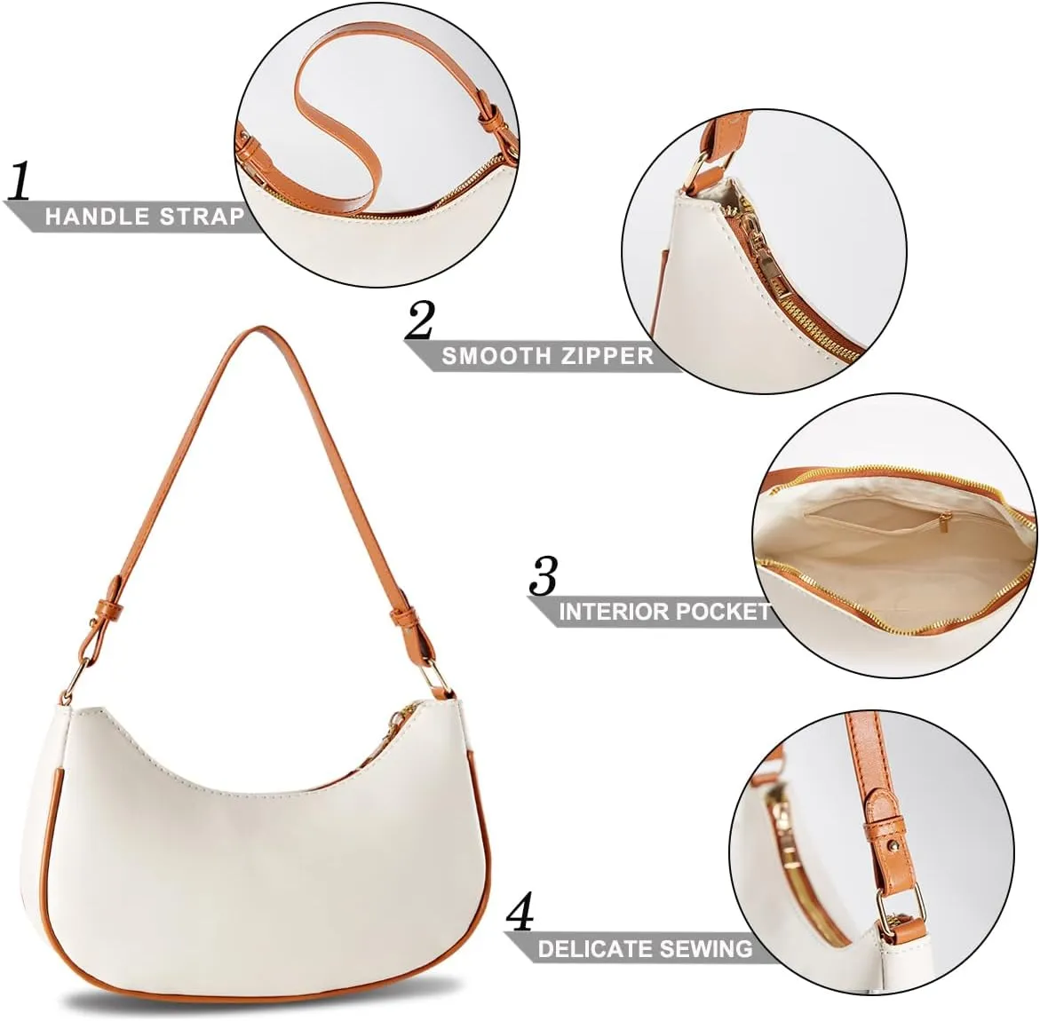 Shoulder Bag Purse For Women Trendy Crescent Clutch Small Purses Handbag Bag