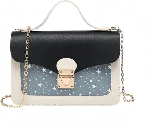 Shoulder Bag,PU Leather Fashion Princess Crossbody Bag,Chain Detachable Three-Layer Interlayer Bag