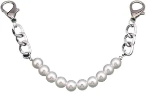 Shoulder Strap DIY Pendant Imitate Pearl Personality Bag Bag Accessories Pants Chain Shoulder Bags Handle Clothing Chain Handbags Strap(Silver)