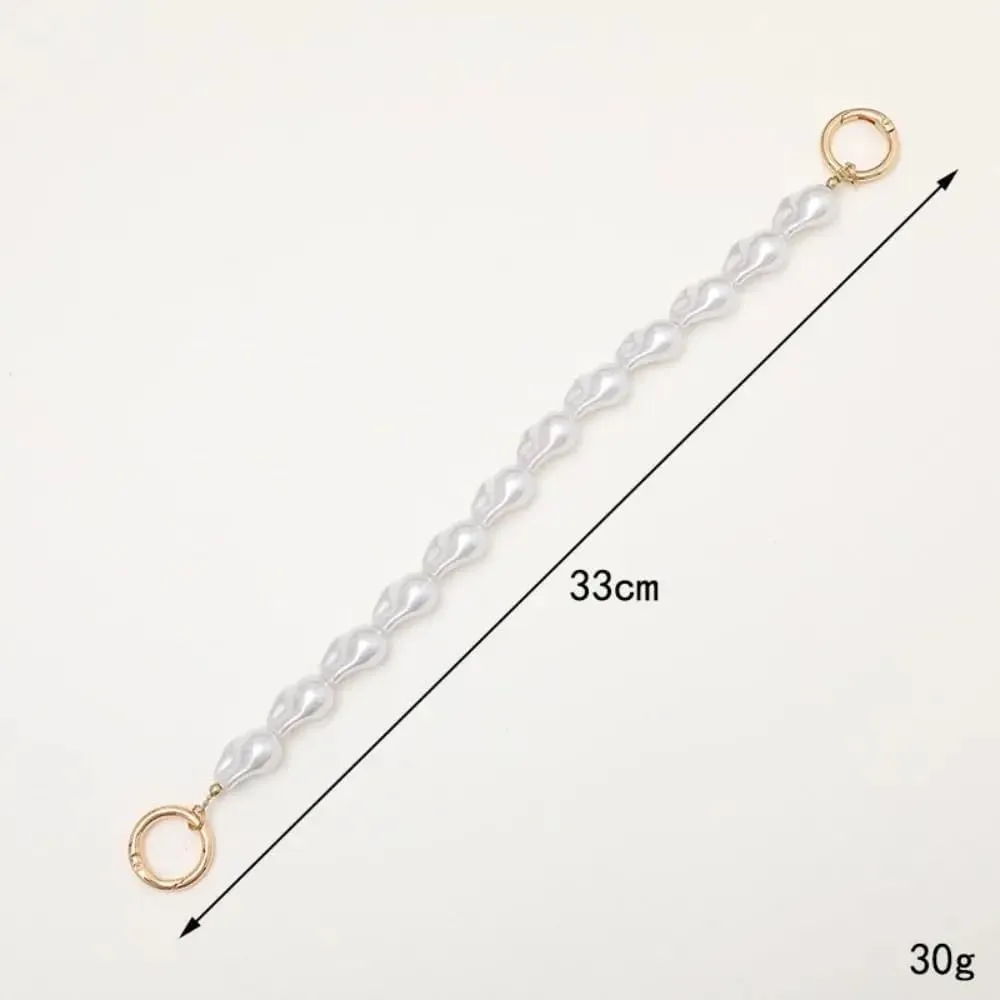 Shoulder Strap Irregular Pearl Chain for Women Girls Handbag Belt Strap DIY Replacement Handle Bag Accessories Handbags Strap(White)