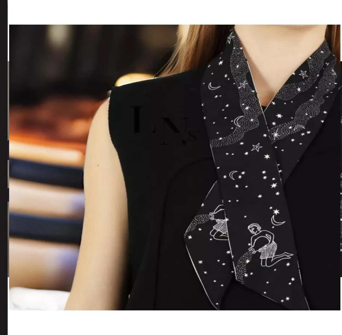 Silk Scarf for bag Head Hair Ribbon Handbag Handle wrap Tie Bundle Neckerchief Scarf for women mini scarves Zodiac Sign