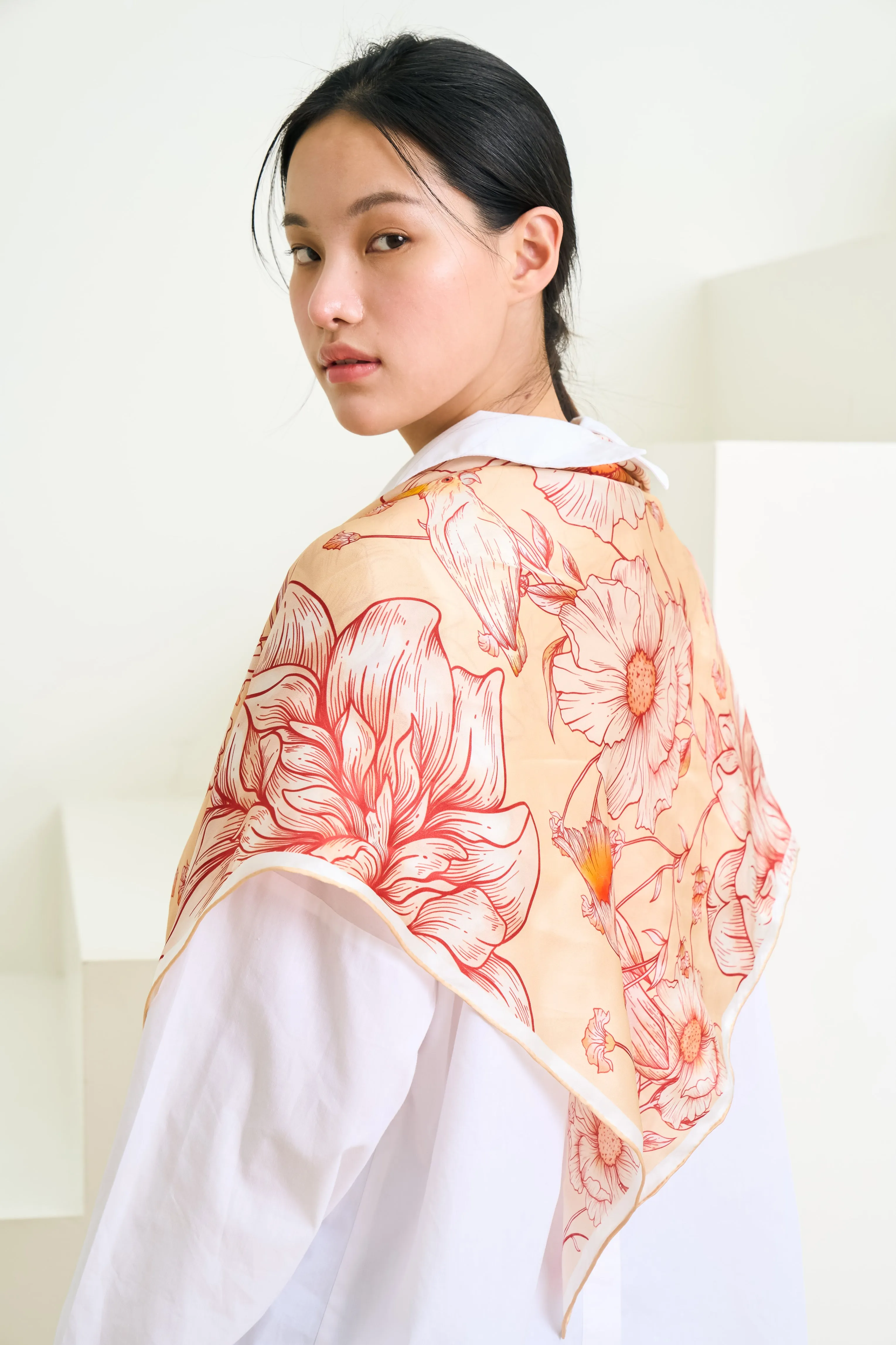 Silk Scarf - Peony