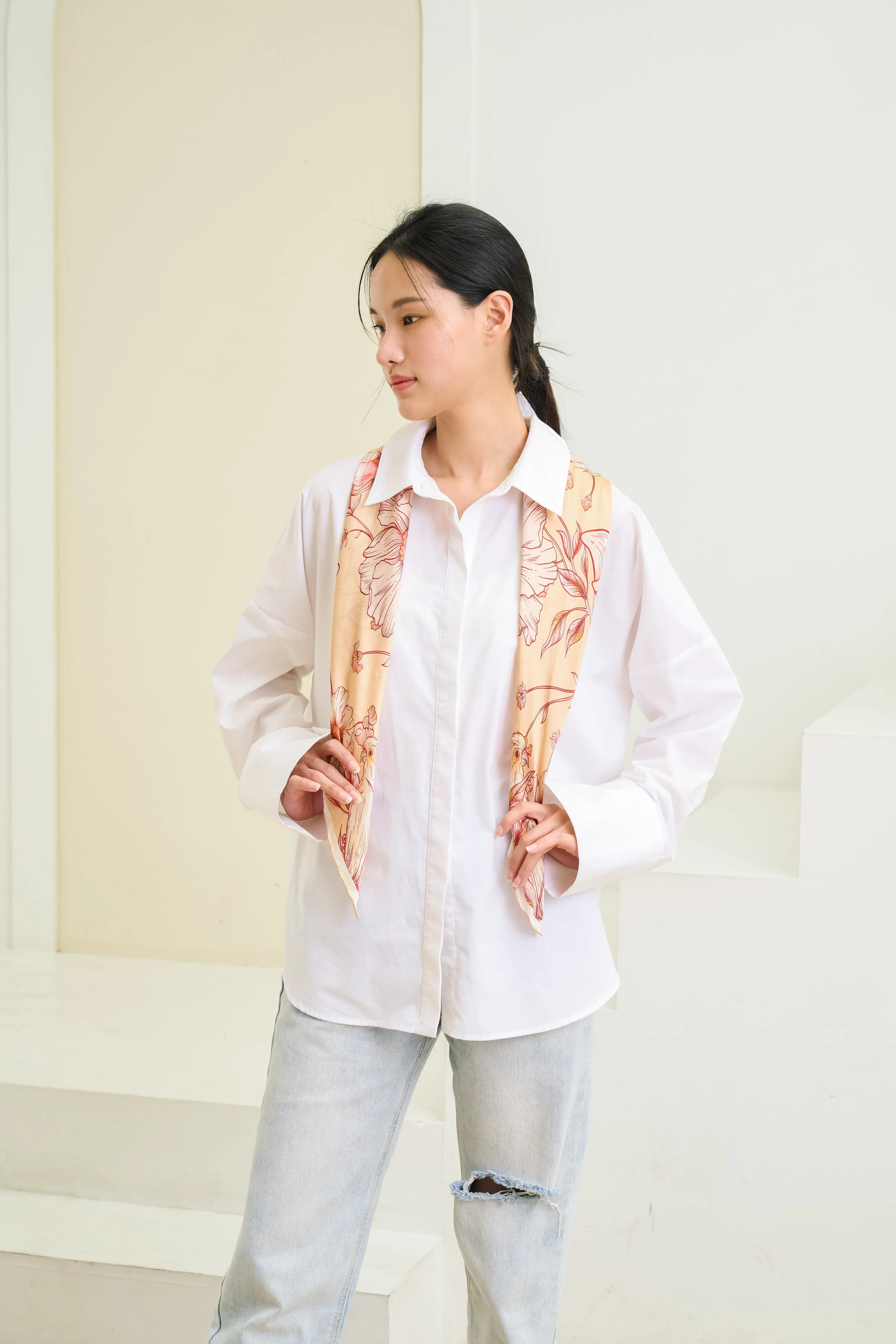 Silk Scarf - Peony