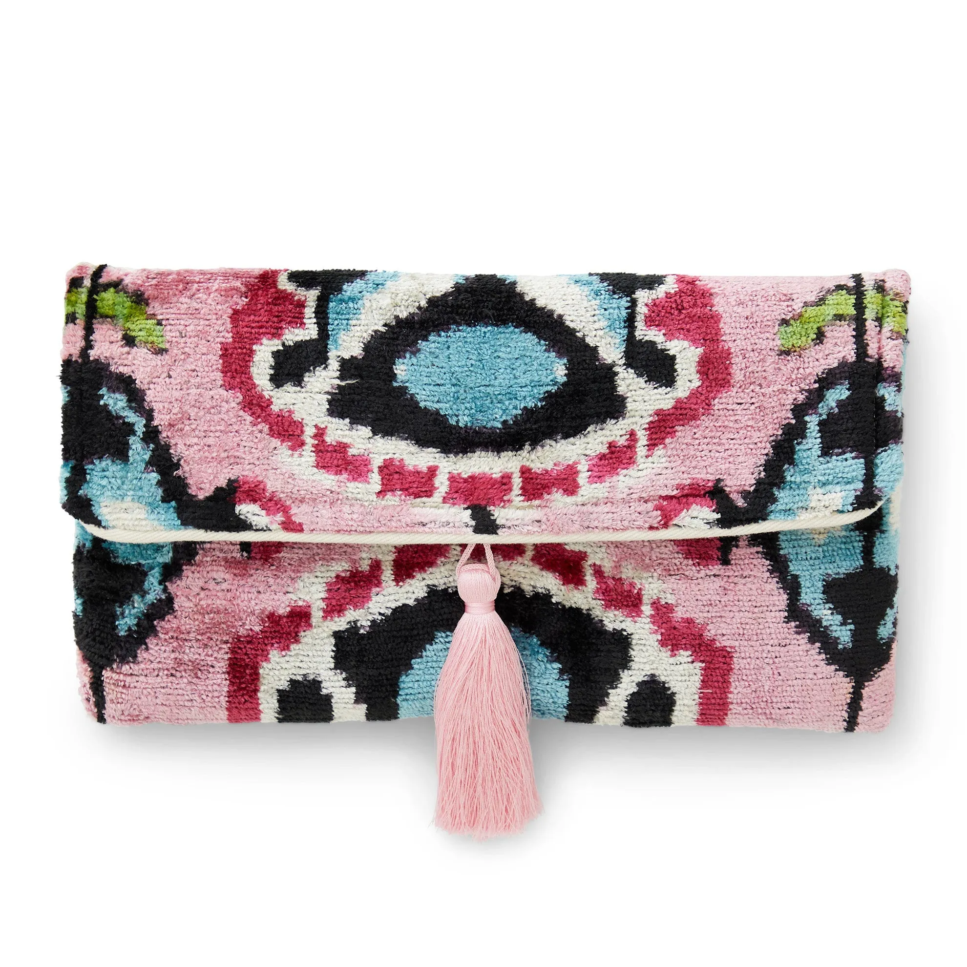 Silk Velvet Ikat Clutch