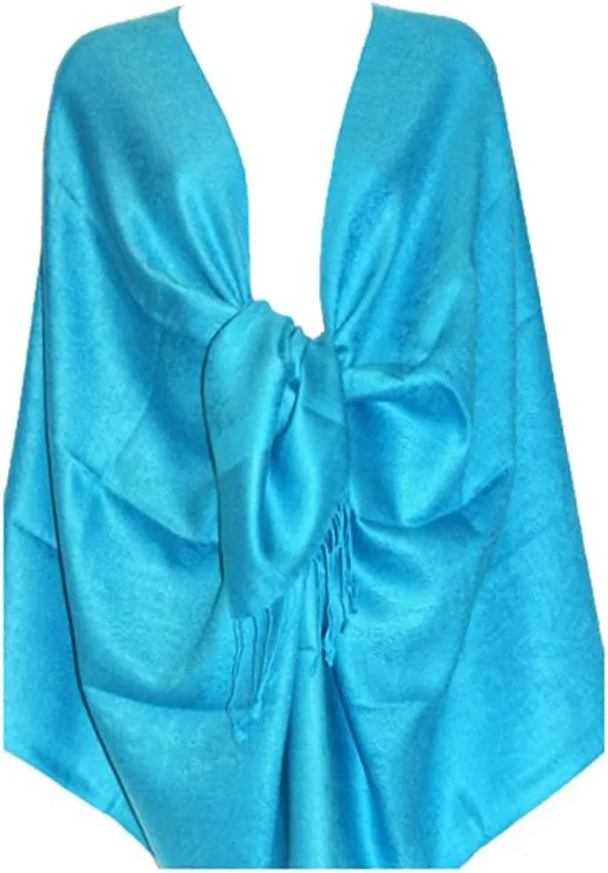 SILVERFEVER Women’s Shawl Vintage Jacquard Paisley Pashmina Special Occasion Wrap Evening Scarf Double Sided Stole