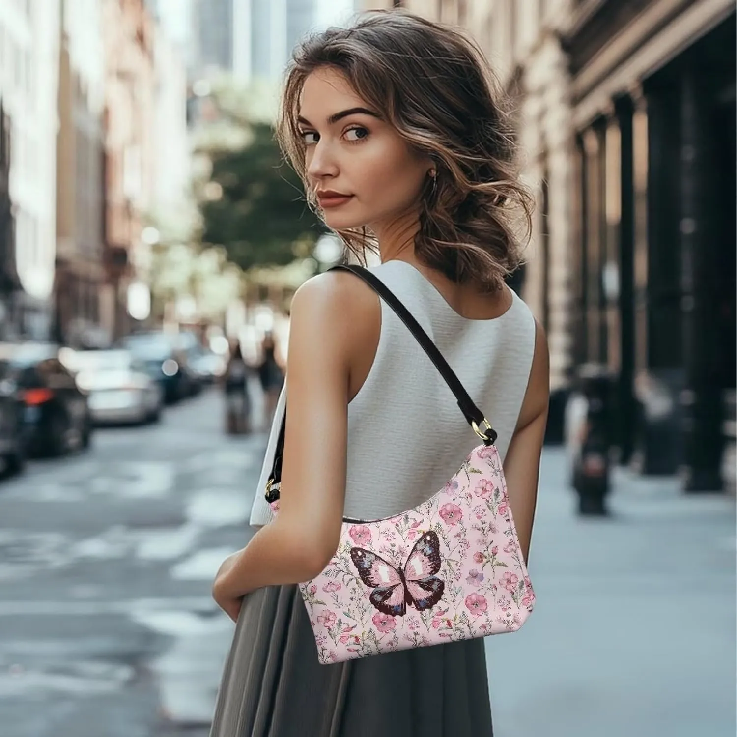Small Crescent Shoulder Bag Underarm Purse for Women Ladies Lightweight Pu Leather Tote Bag Clutch Handbag Travel