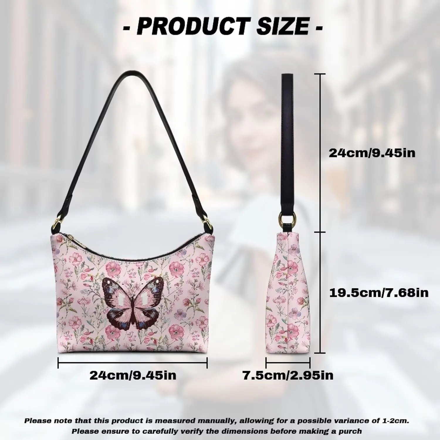 Small Crescent Shoulder Bag Underarm Purse for Women Ladies Lightweight Pu Leather Tote Bag Clutch Handbag Travel