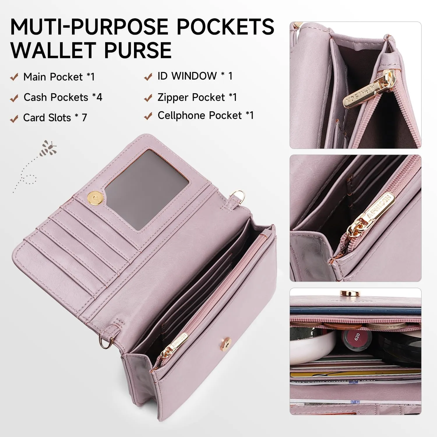 Small Crossbody Bag for Women,Cell Phone Purse Womens Shoulder Handbags Wallet Purse with Credit Card Slots Wristlet