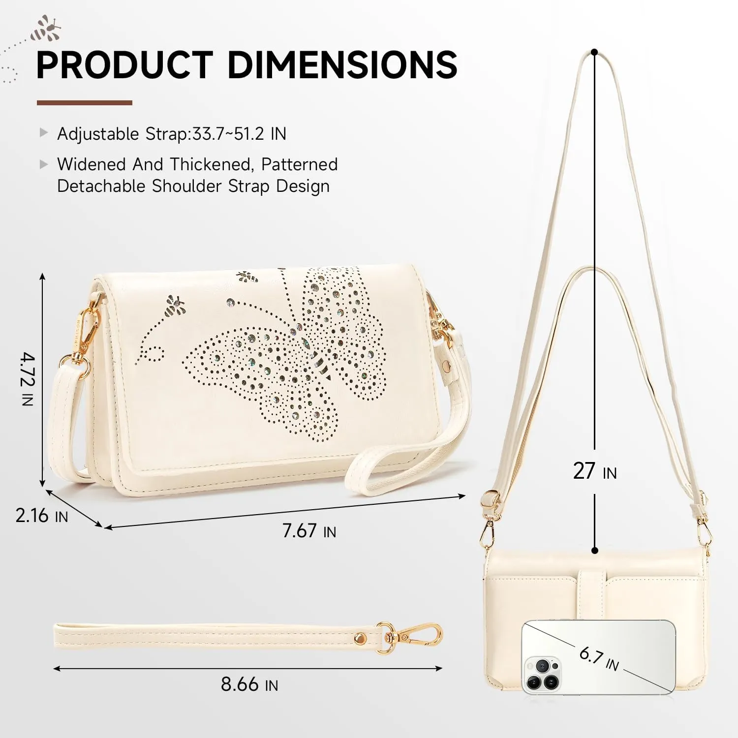 Small Crossbody Bag for Women,Cell Phone Purse Womens Shoulder Handbags Wallet Purse with Credit Card Slots Wristlet