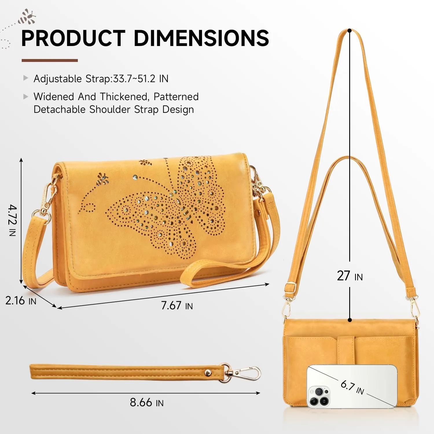 Small Crossbody Bag for Women,Cell Phone Purse Womens Shoulder Handbags Wallet Purse with Credit Card Slots Wristlet