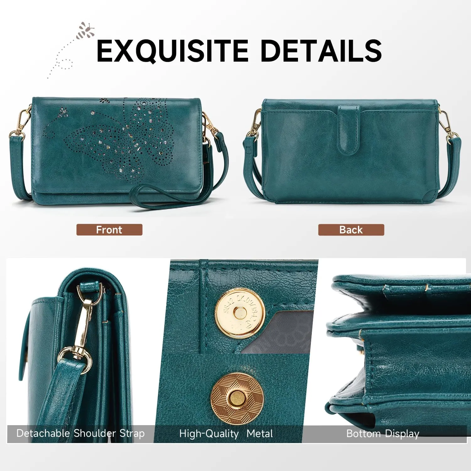 Small Crossbody Bag for Women,Cell Phone Purse Womens Shoulder Handbags Wallet Purse with Credit Card Slots Wristlet
