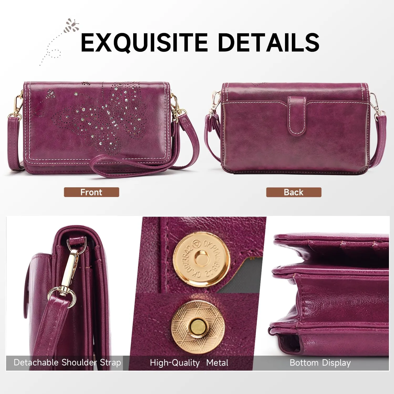 Small Crossbody Bag for Women,Cell Phone Purse Womens Shoulder Handbags Wallet Purse with Credit Card Slots Wristlet
