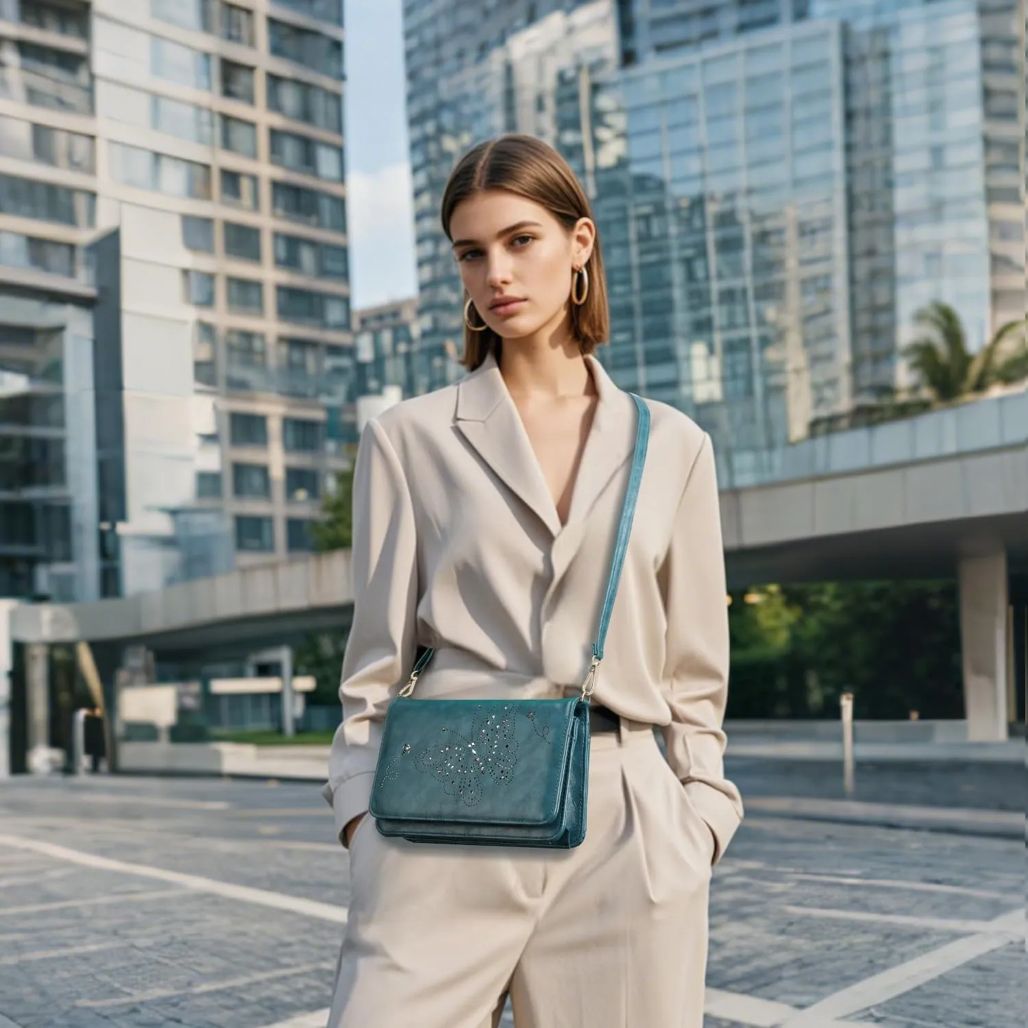 Small Crossbody Bag for Women,Cell Phone Purse Womens Shoulder Handbags Wallet Purse with Credit Card Slots Wristlet