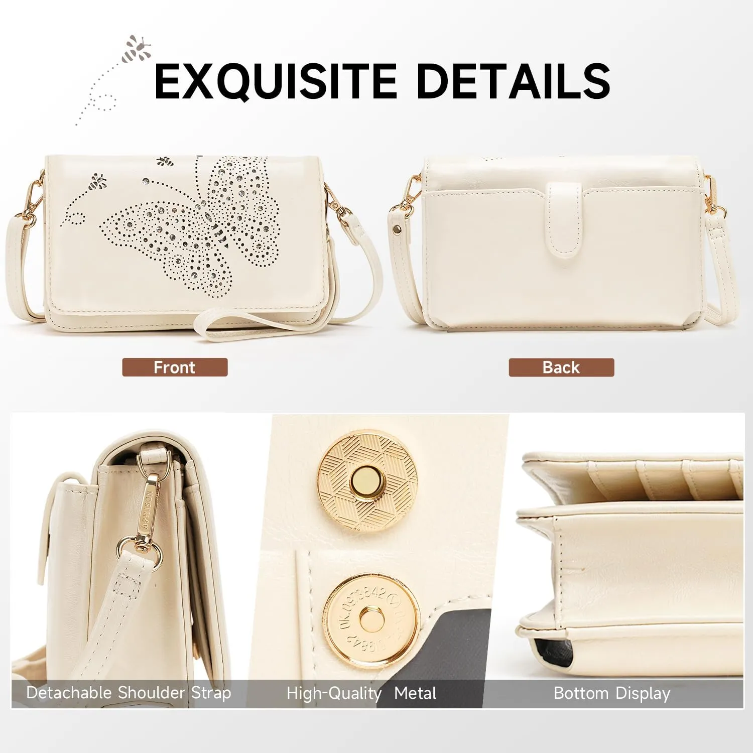 Small Crossbody Bag for Women,Cell Phone Purse Womens Shoulder Handbags Wallet Purse with Credit Card Slots Wristlet