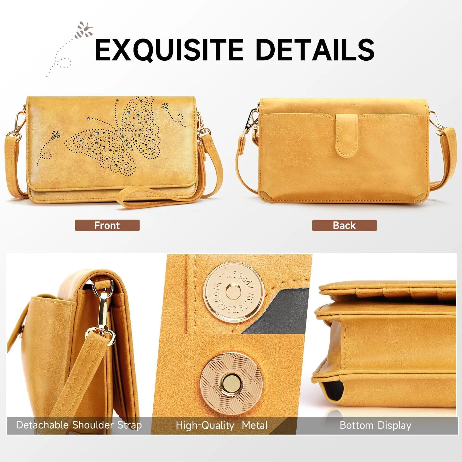 Small Crossbody Bag for Women,Cell Phone Purse Womens Shoulder Handbags Wallet Purse with Credit Card Slots Wristlet
