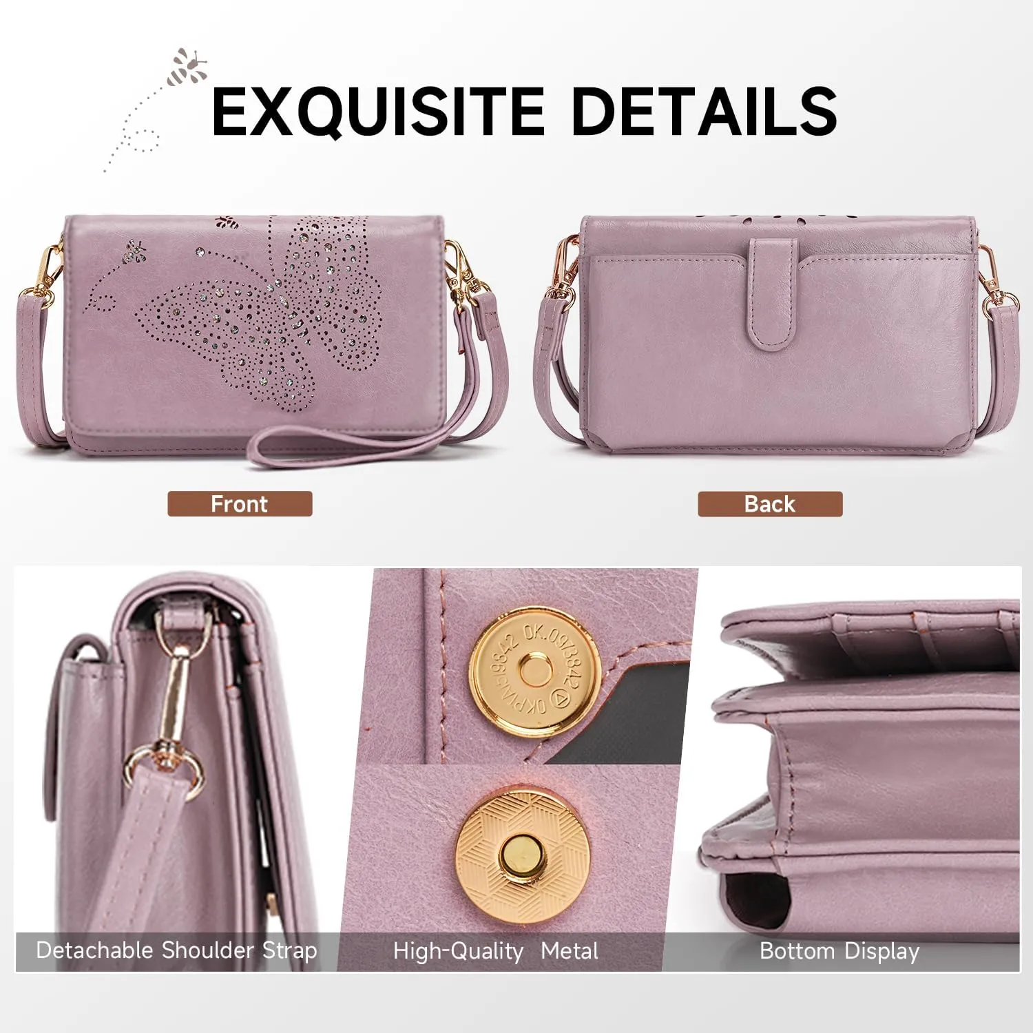 Small Crossbody Bag for Women,Cell Phone Purse Womens Shoulder Handbags Wallet Purse with Credit Card Slots Wristlet