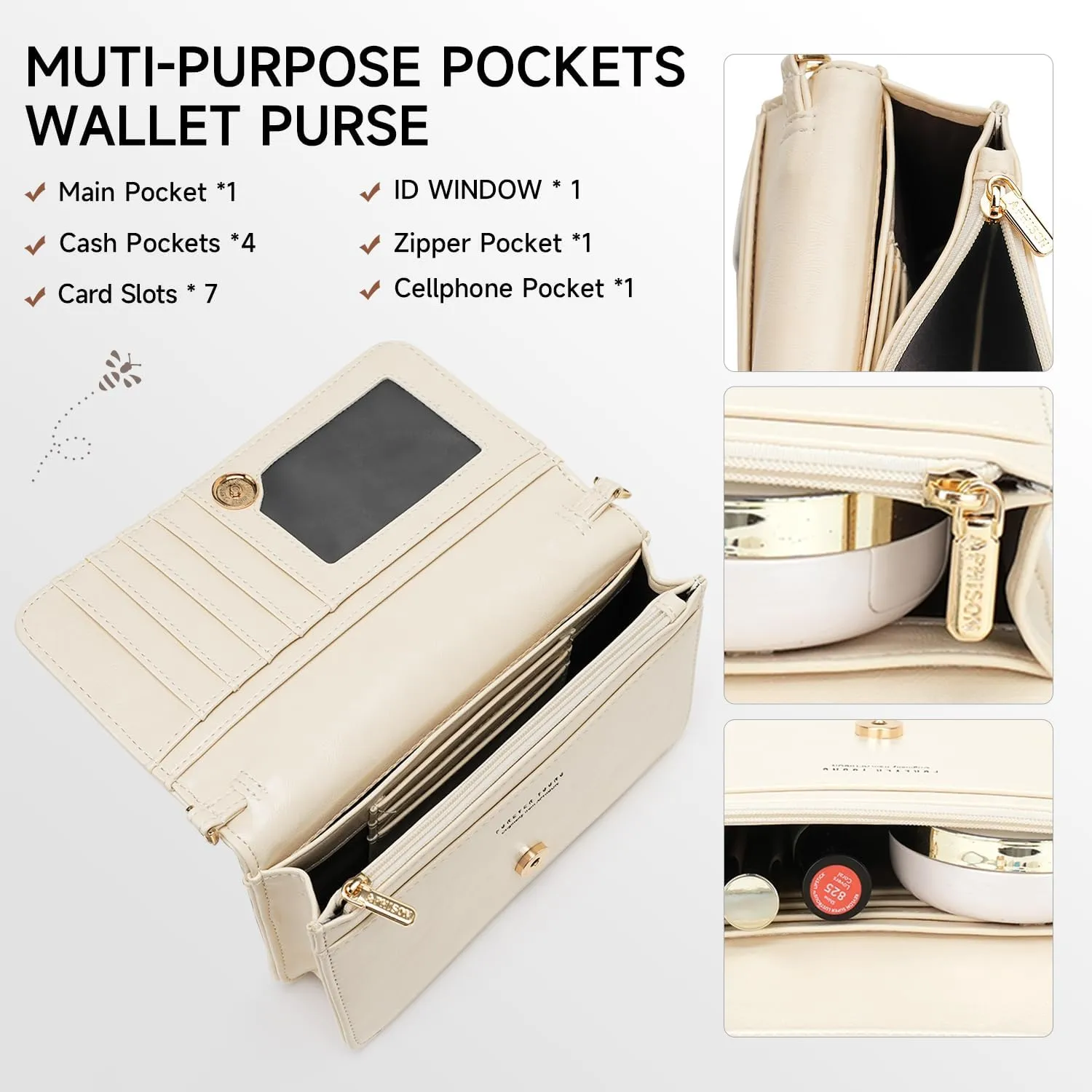 Small Crossbody Bag for Women,Cell Phone Purse Womens Shoulder Handbags Wallet Purse with Credit Card Slots Wristlet