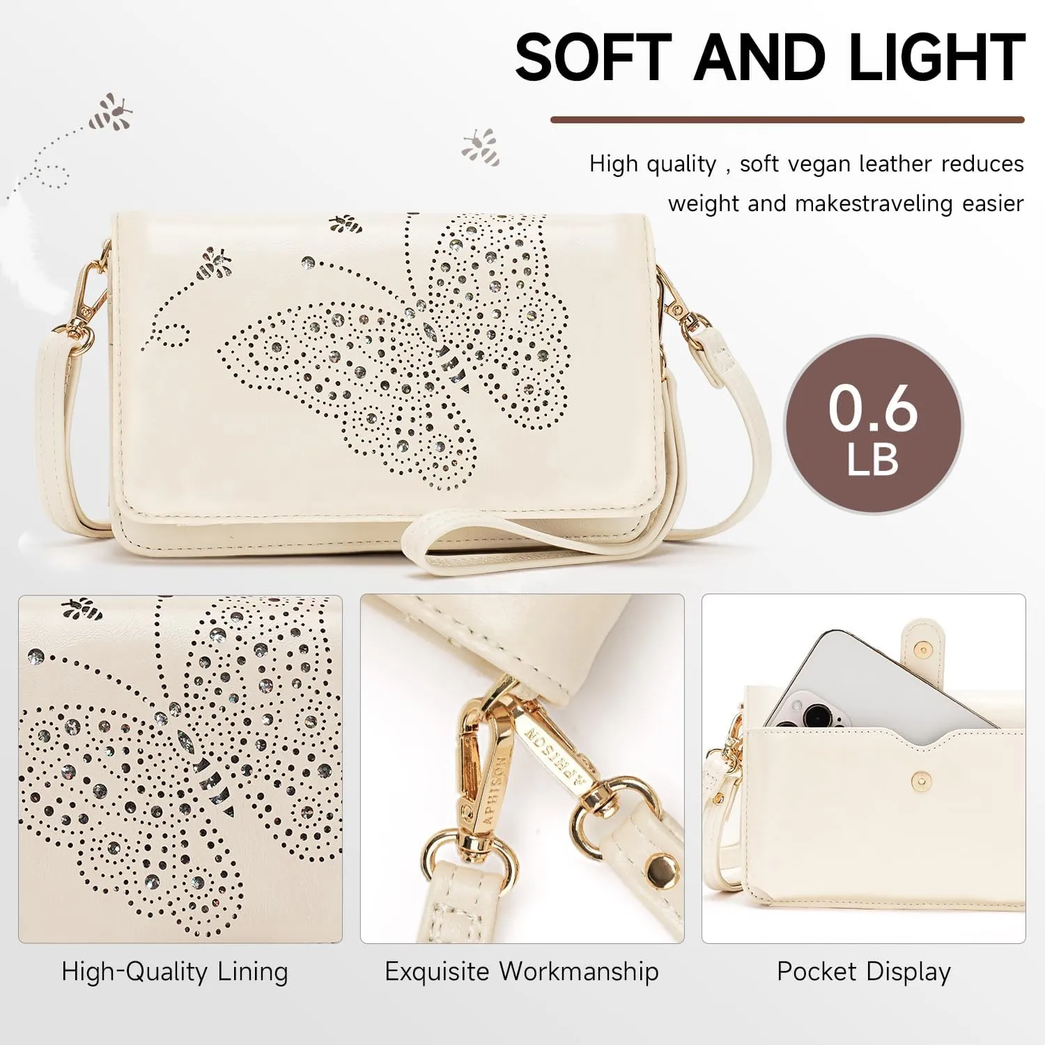 Small Crossbody Bag for Women,Cell Phone Purse Womens Shoulder Handbags Wallet Purse with Credit Card Slots Wristlet