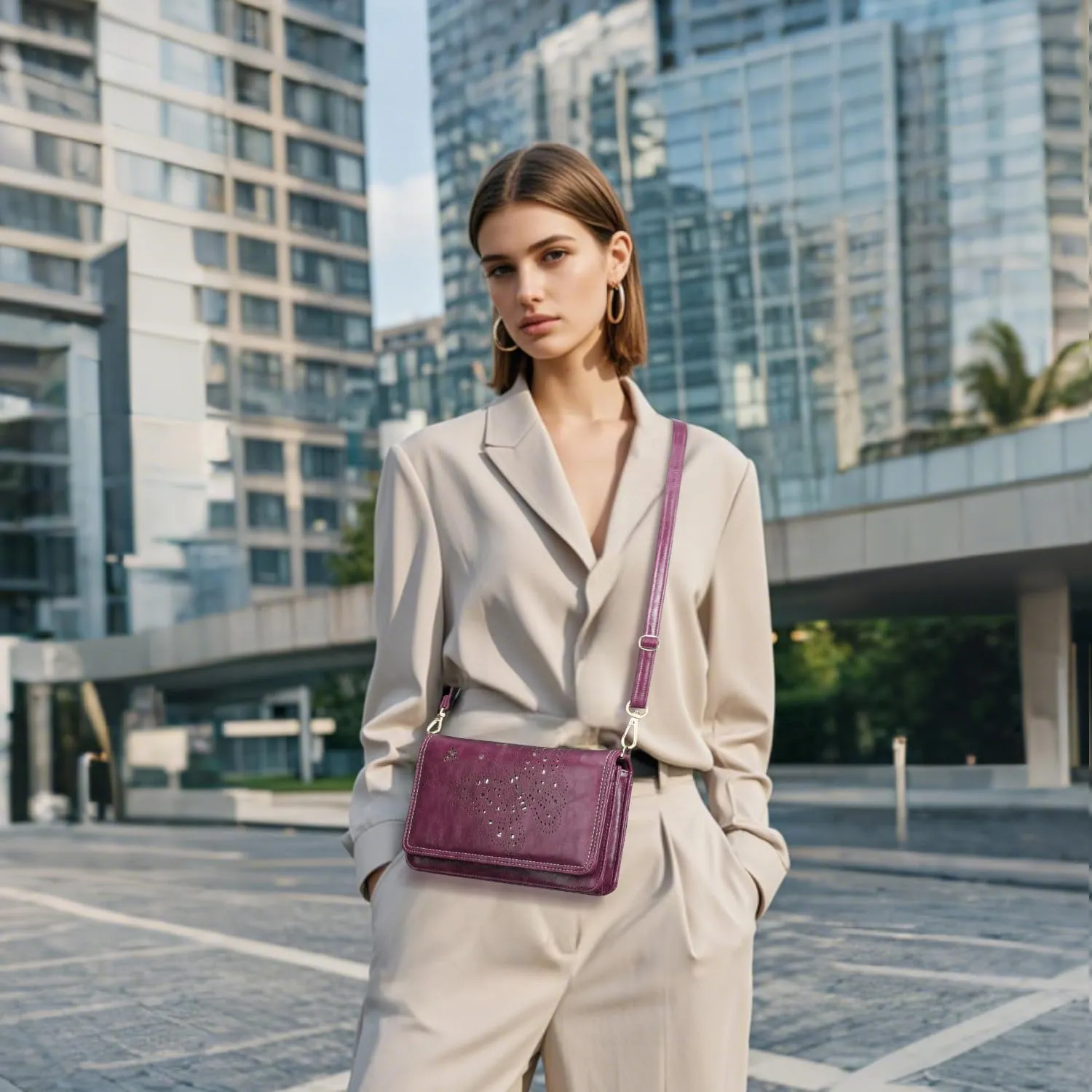 Small Crossbody Bag for Women,Cell Phone Purse Womens Shoulder Handbags Wallet Purse with Credit Card Slots Wristlet