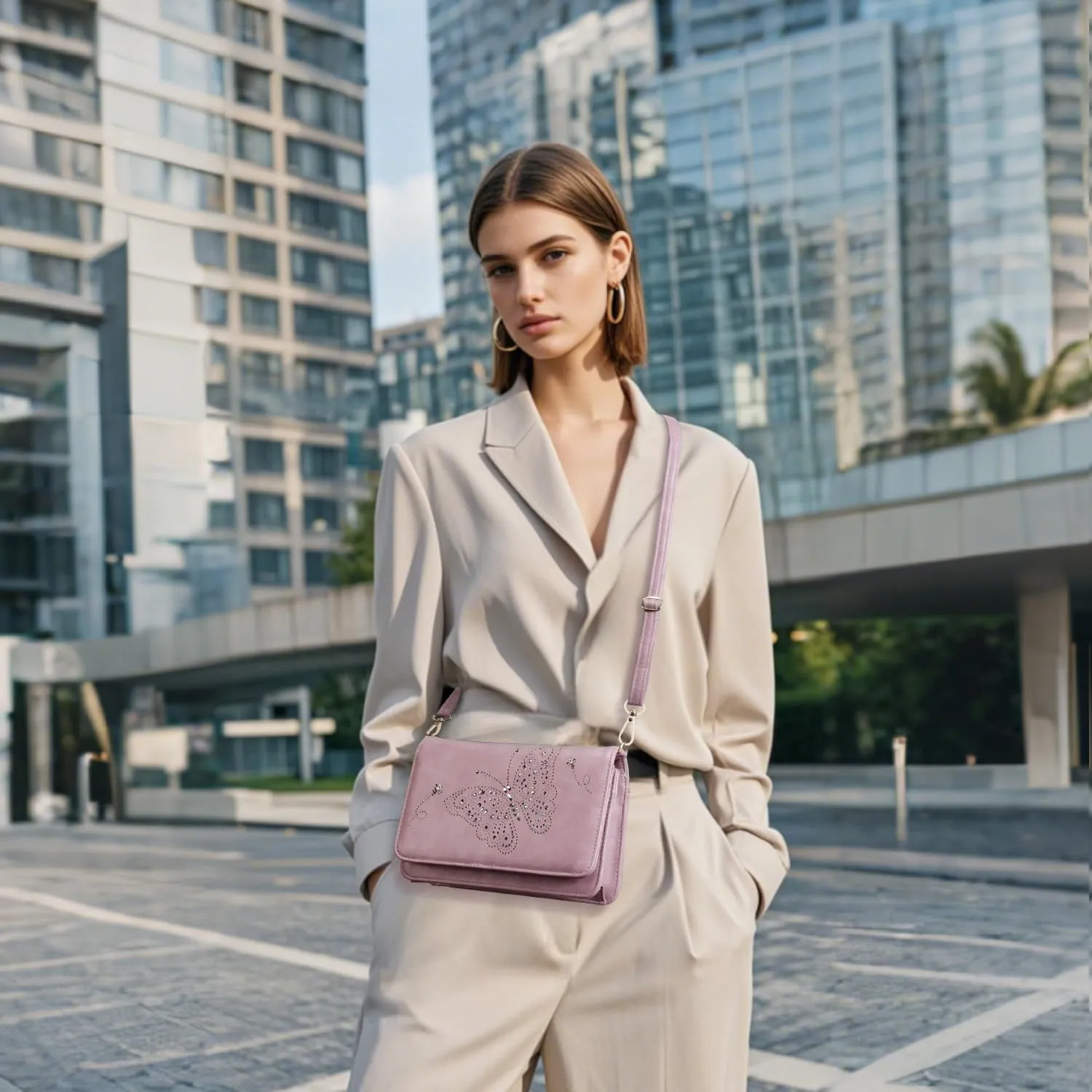 Small Crossbody Bag for Women,Cell Phone Purse Womens Shoulder Handbags Wallet Purse with Credit Card Slots Wristlet