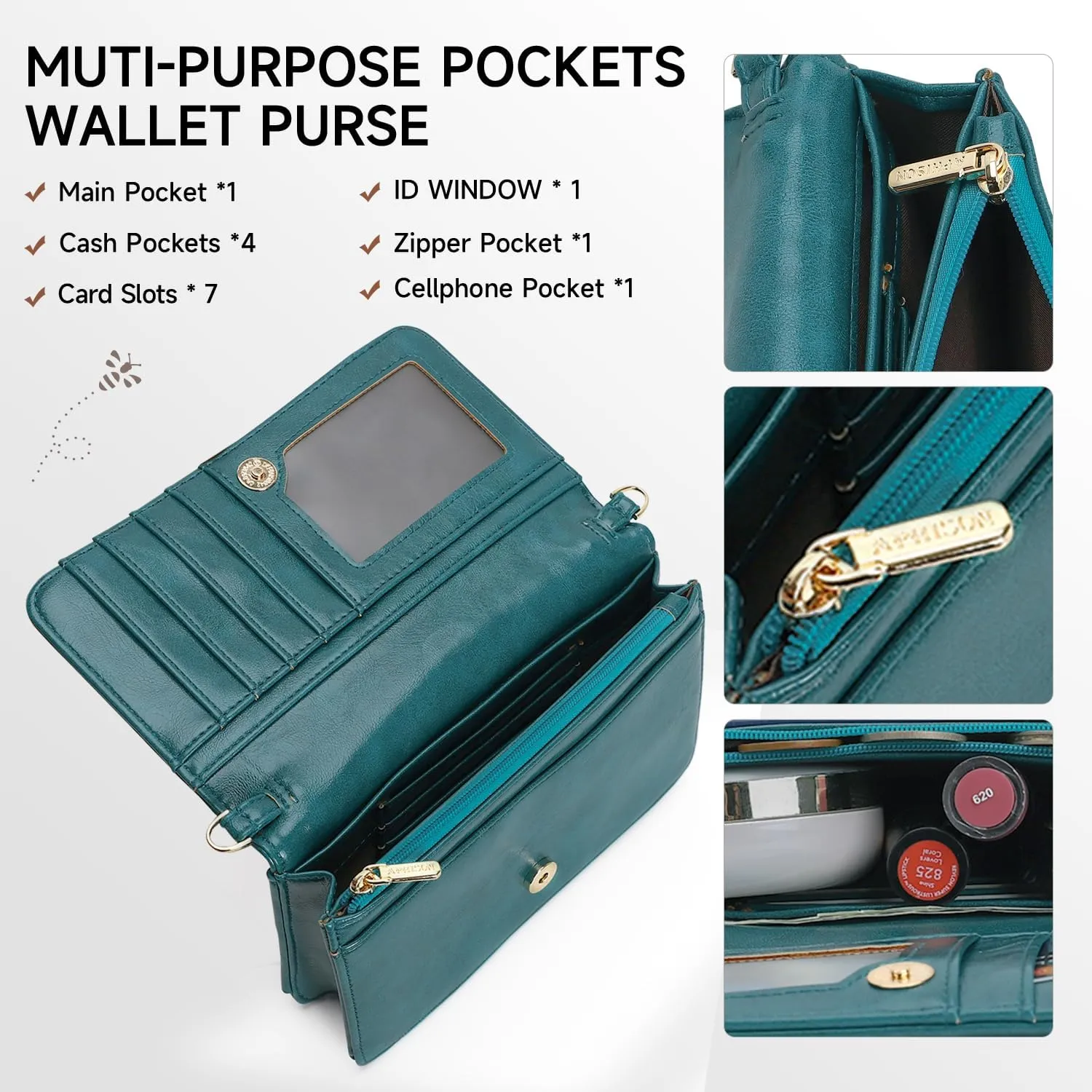 Small Crossbody Bag for Women,Cell Phone Purse Womens Shoulder Handbags Wallet Purse with Credit Card Slots Wristlet