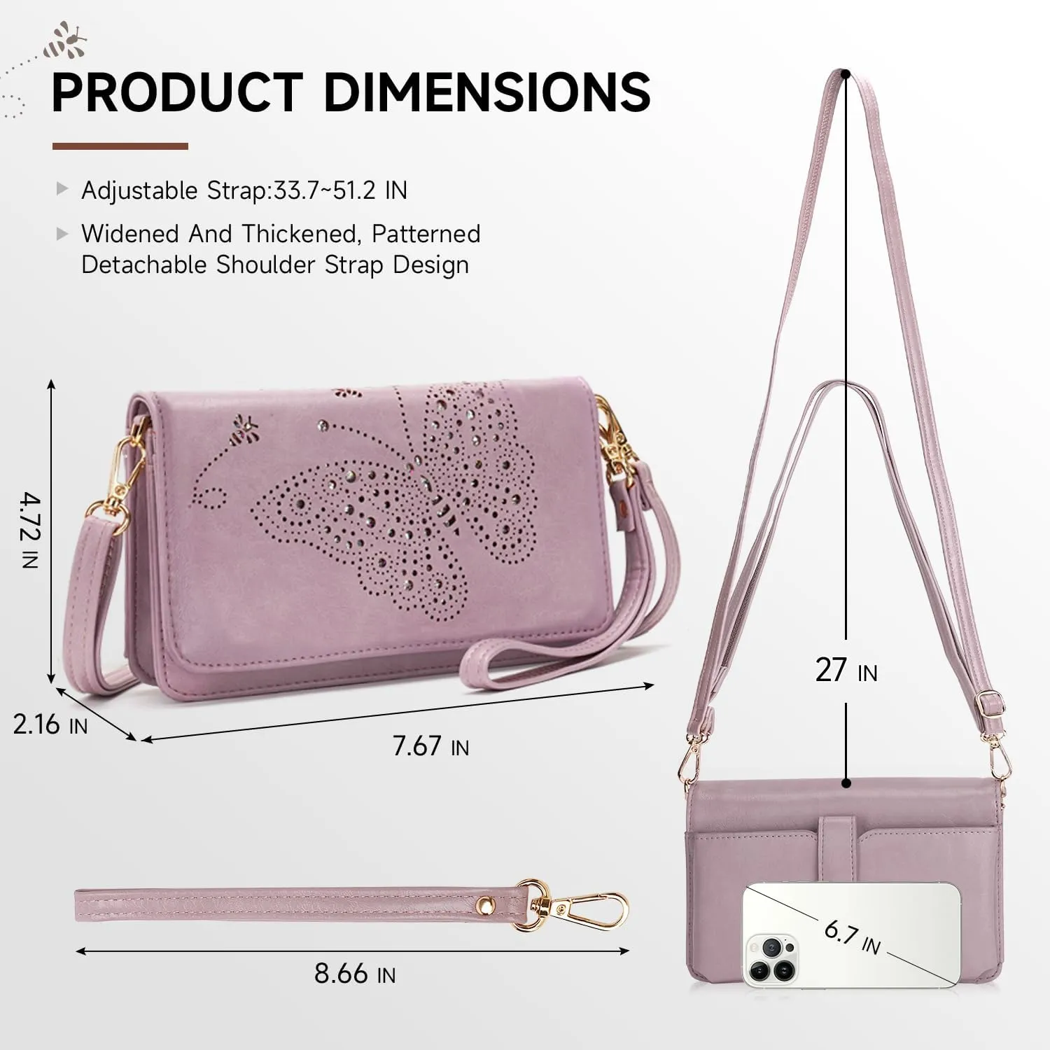 Small Crossbody Bag for Women,Cell Phone Purse Womens Shoulder Handbags Wallet Purse with Credit Card Slots Wristlet
