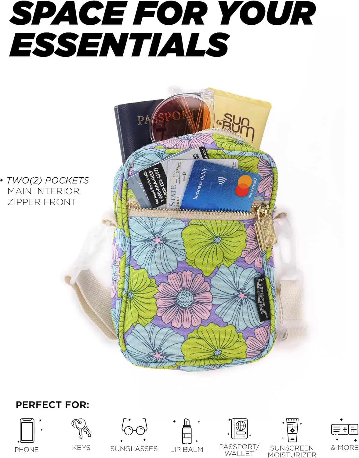 Small Crossbody Bags for Women & Men – 80s/90s Small Bum Bag – Stylish Travel & Festival Belt Bag – Ideal Fanny Pack for Daily Fashion – Perfect for Travel & Everyday Wear (88617)