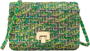 Small Quilted Shoulder Bag for Women Trendy Tweed Mini Clutch Chain Handbag Purses Designer Evening Crossbody Bag