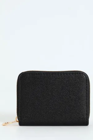 Small Zip Around Purse - Black