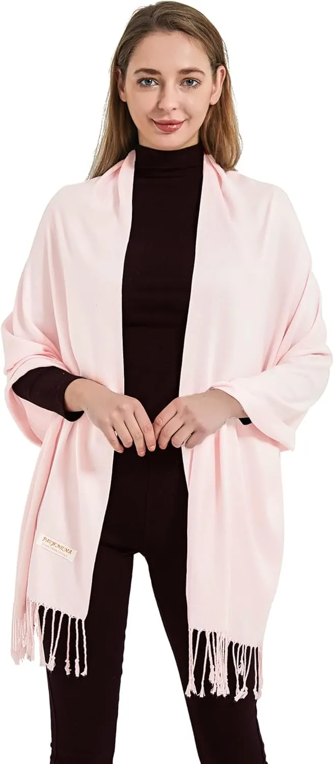 Soft Silky Pashmina Shawl Wraps Solid Colors Scarf for Wedding Evening Dresses