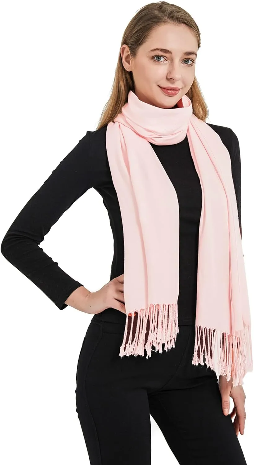Soft Silky Pashmina Shawl Wraps Solid Colors Scarf for Wedding Evening Dresses