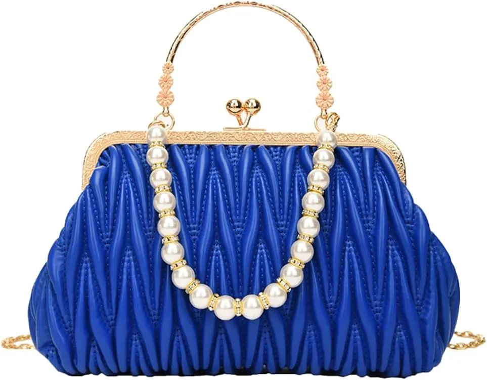 Solyinne Womens Clutch Purse Pearl Evening Bag Envelope Evening Bridal Wedding Party Club Purses Crossbody Handbags