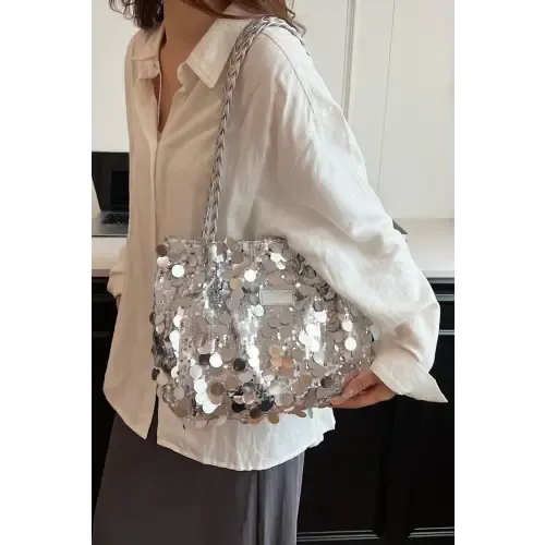 Sparkle in Style with the Sequin Braided Strap Shoulder Bag