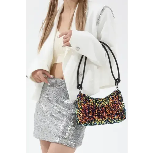 Sparkle with Yeppi Sequin Double Strap Shoulder Bags
