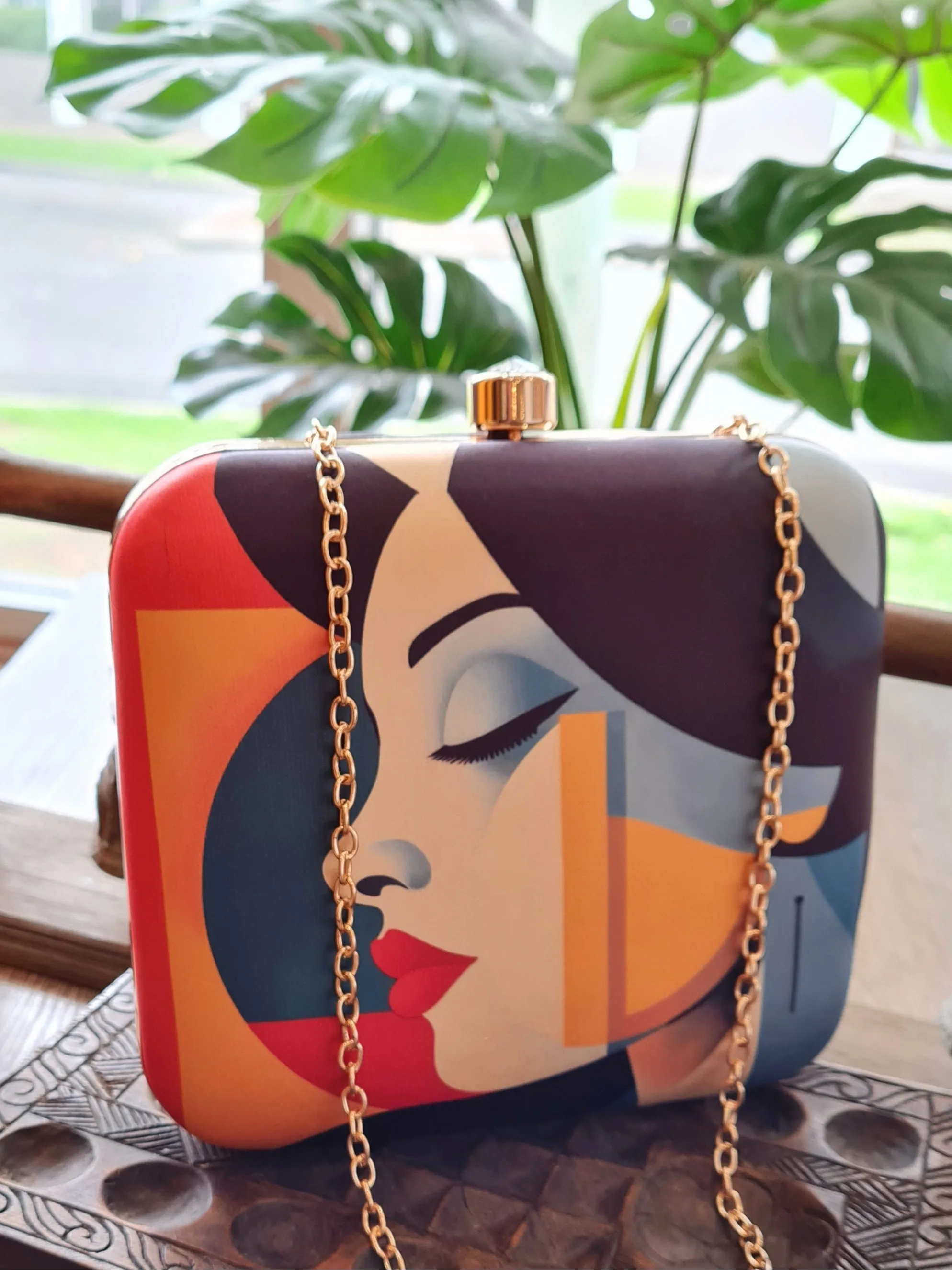 Square Printed Box Clutch