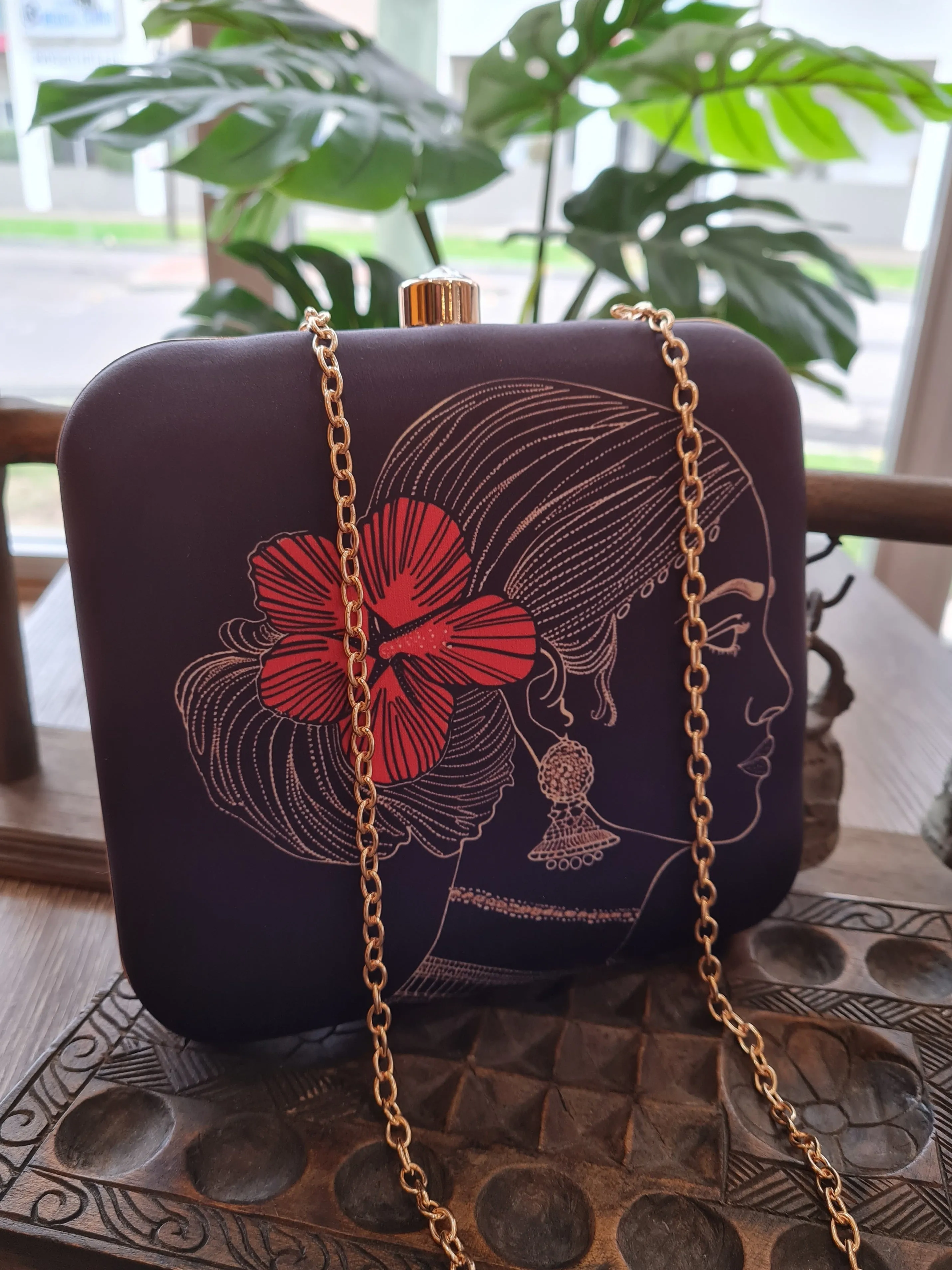 Square Printed Box Clutch