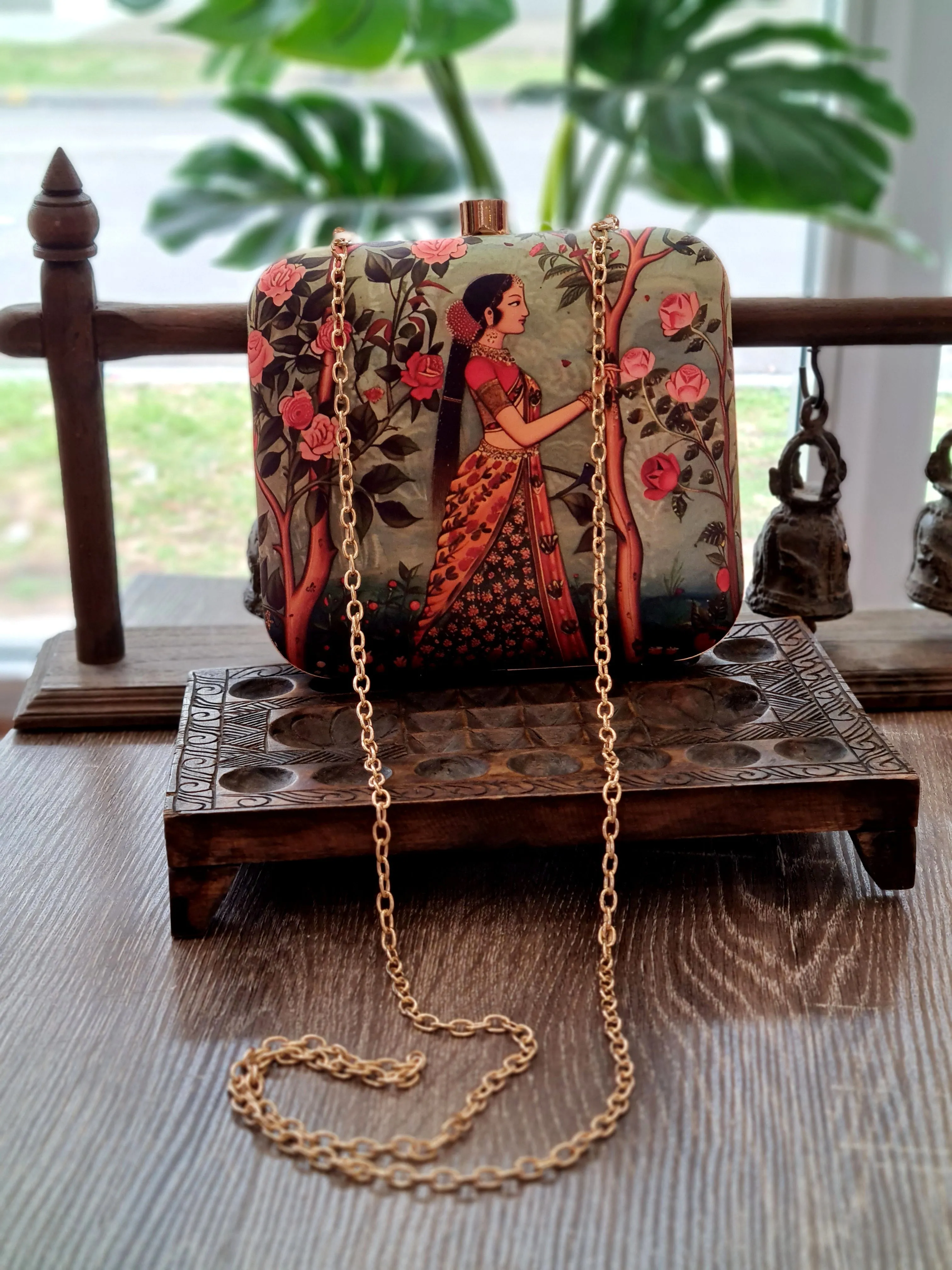 Square Printed Box Clutch
