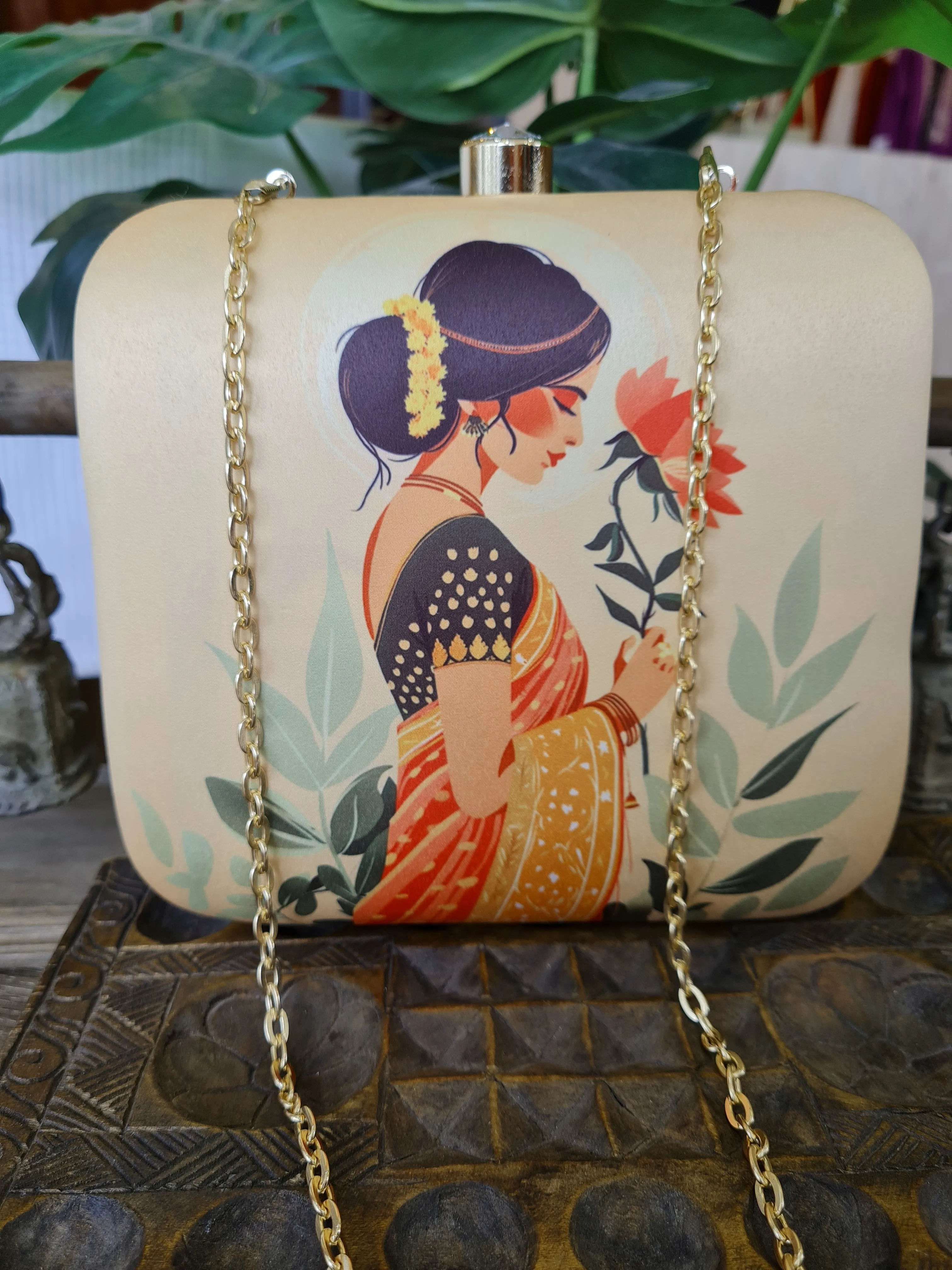Square Printed Box Clutch
