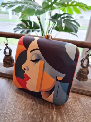 Square Printed Box Clutch
