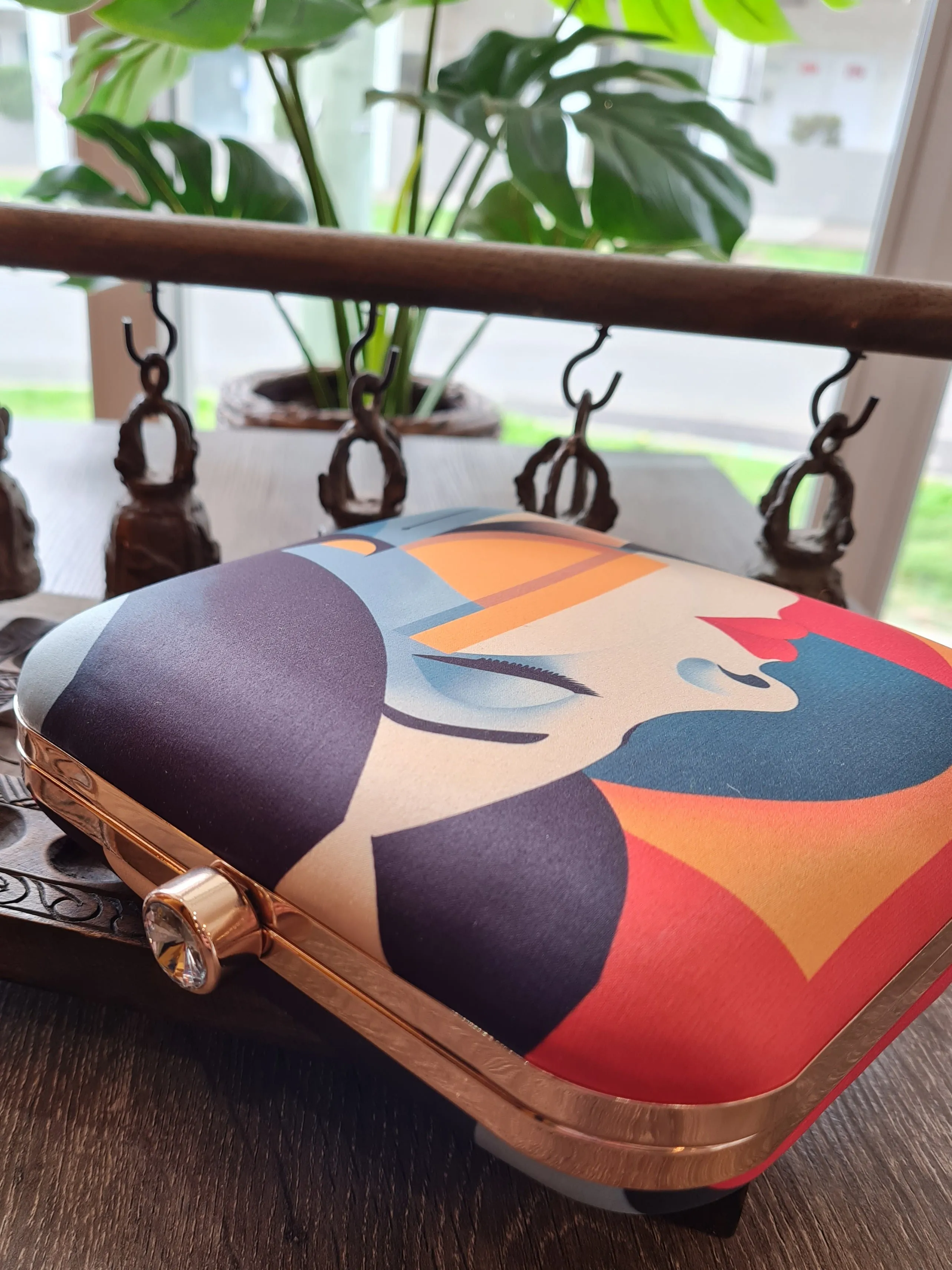 Square Printed Box Clutch