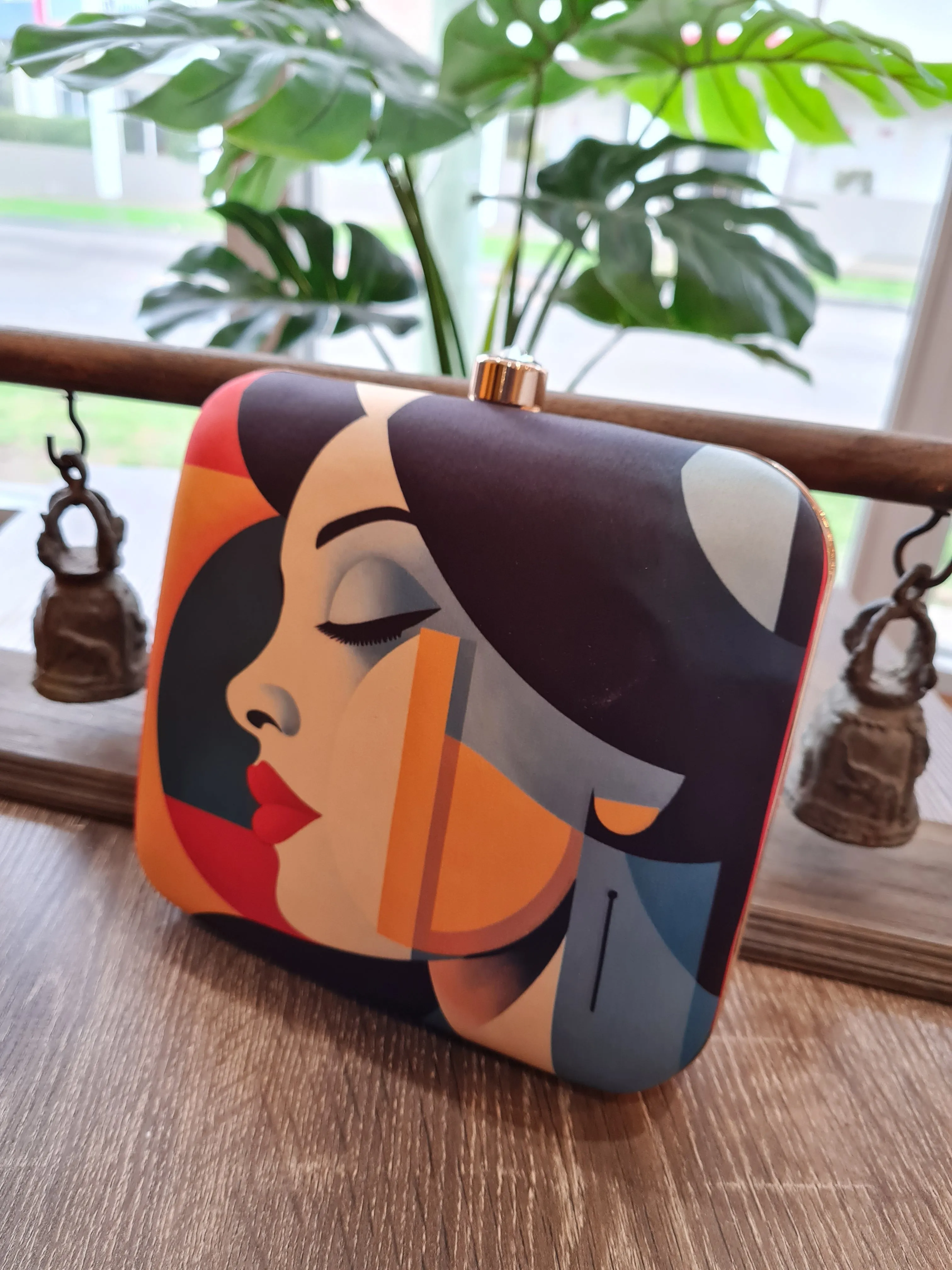 Square Printed Box Clutch