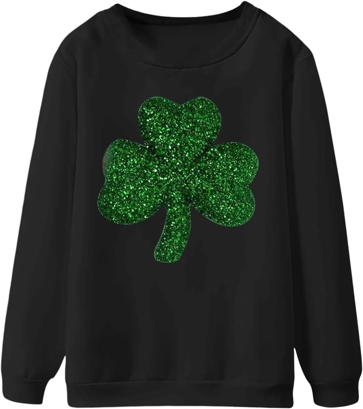 St Patricks Day Shirt Women 2025 Holiday Casual Long Sleeve Sequin Sweatshirts Trendy Irish Shamrock Solid Pullovers